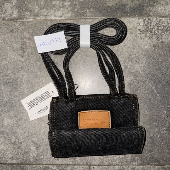 Small Telfar Denim Shopper- Black - Picture 4 of 9